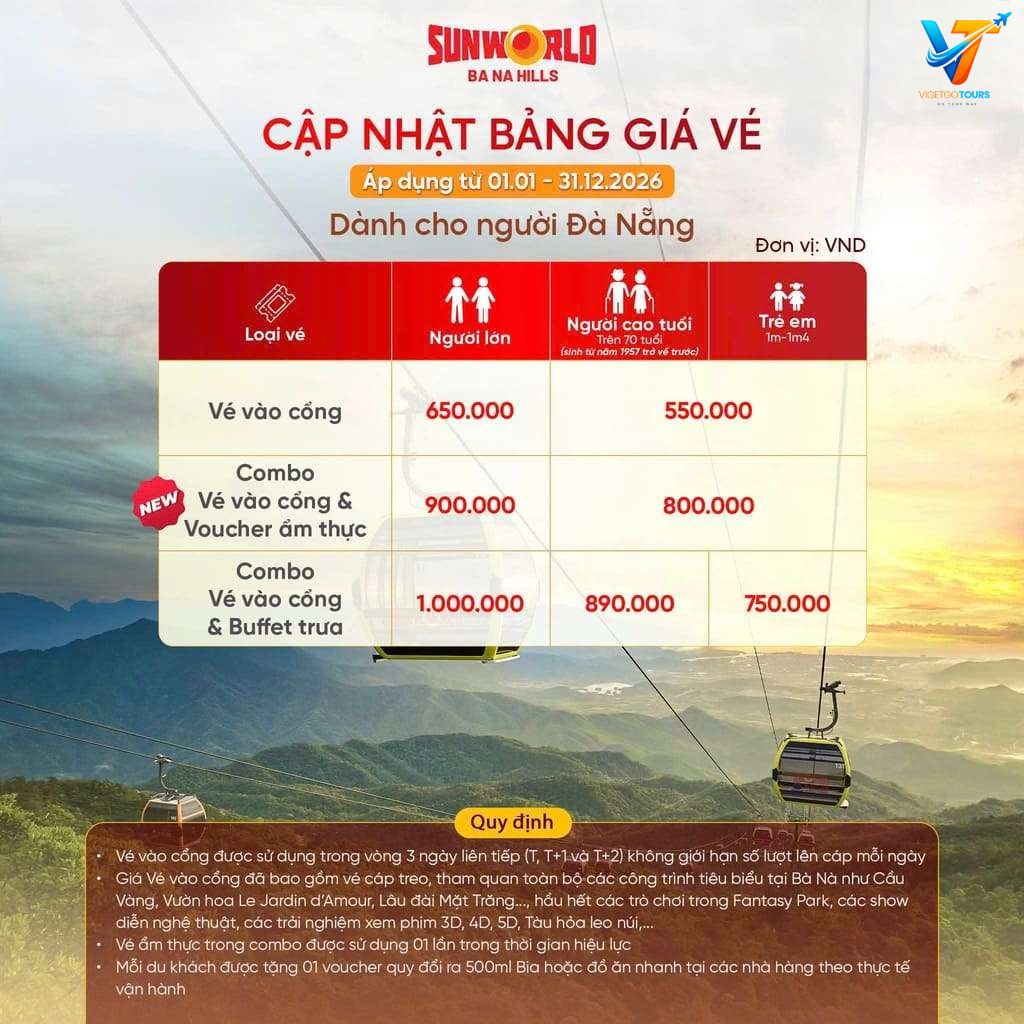 Vé Cáp Treo Bà Nà Hills nguoi Đà Nẵng Vé Cáp Treo Bà Nà Hills nguoi Đà Nẵng